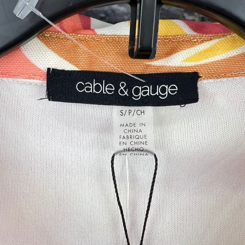 Cable and Gauge Blouse Womens Small Orange Floral Sleeveless Ruched Top V Neck - Picture 6 of 10